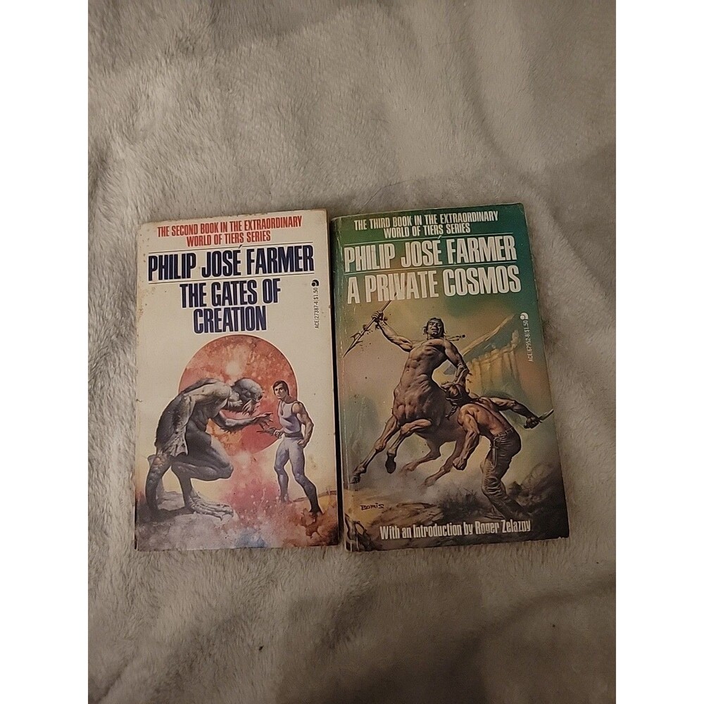 Philip Jose Farmer Paperback 2 book World Of Tiers Series lot Gates Cosmos